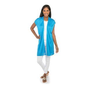 Womens Bamboo Duster, NWT, OS, Cyan Blue